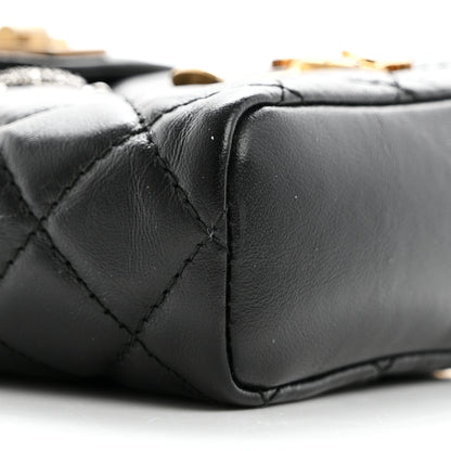 Chanel Aged Calfskin Lucky Charms 2.55 Reissue Mini Clutch With Chain Black 12 of 13