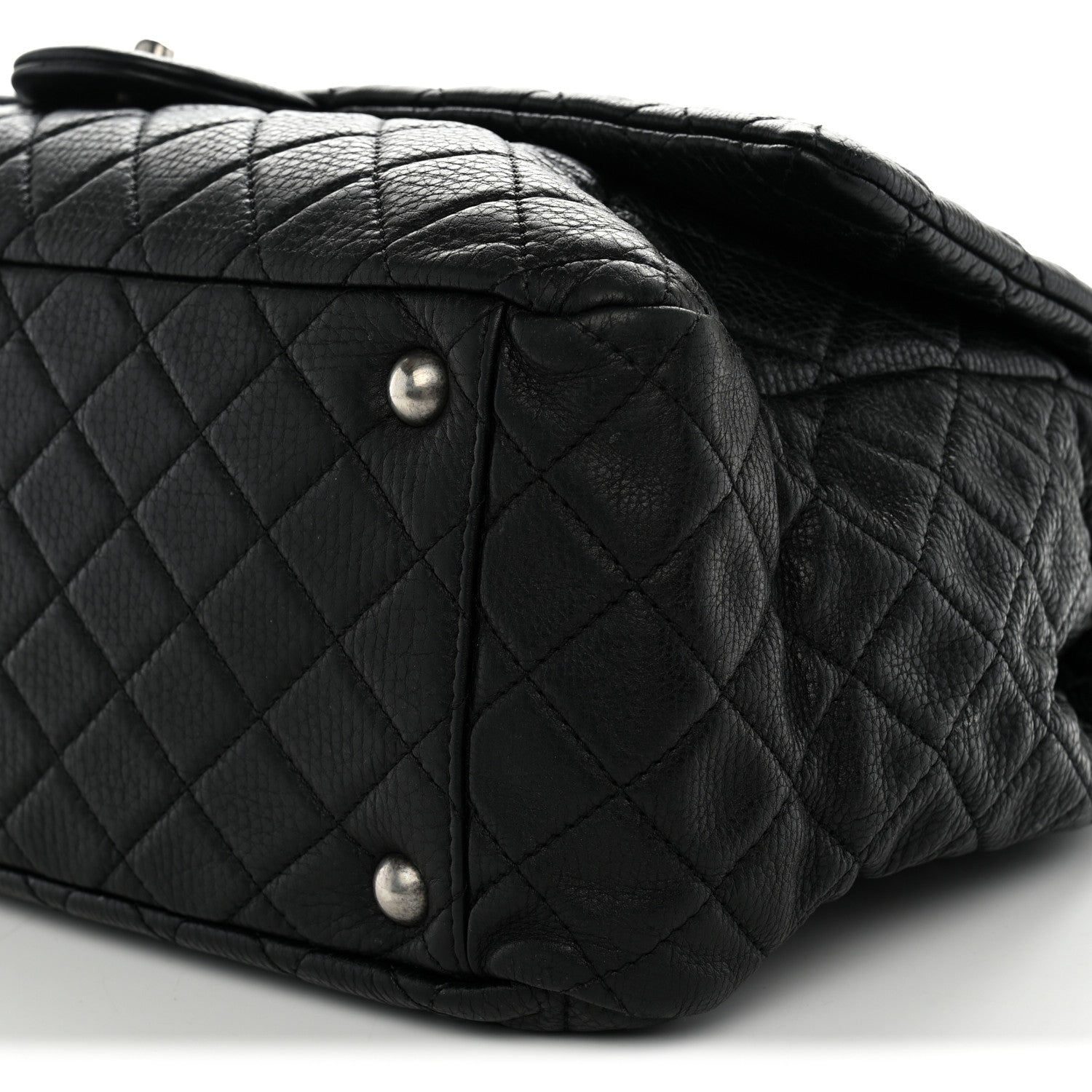 Chanel Grained Calfskin Quilted XXL Travel Flap Bag Black 10 of 12