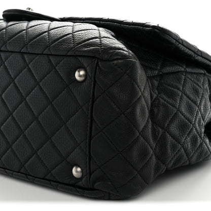 Chanel Grained Calfskin Quilted XXL Travel Flap Bag Black 10 of 12