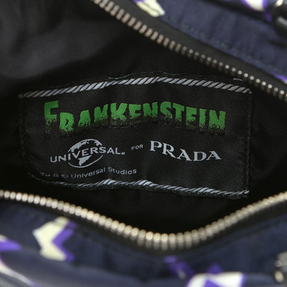 Prada X UNIVERSAL STUDIOS Tessuto Nylon Thunder Frankenstein Chain Shopping Tote Blue Multicolor 6 of 12