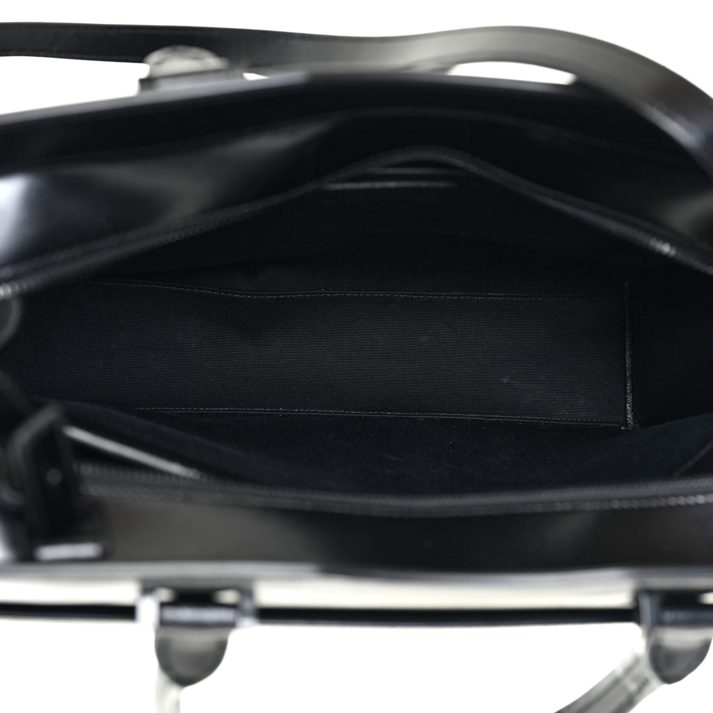 Shiny Calfskin Medium Uptown Tote Black