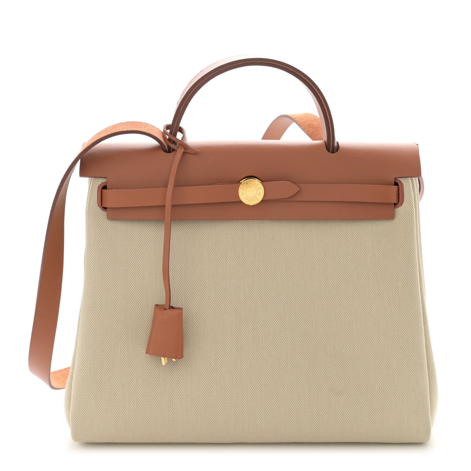 Hermes Vache Hunter Toile Herbag Zip 31 PM Trench Gold 1 of 15