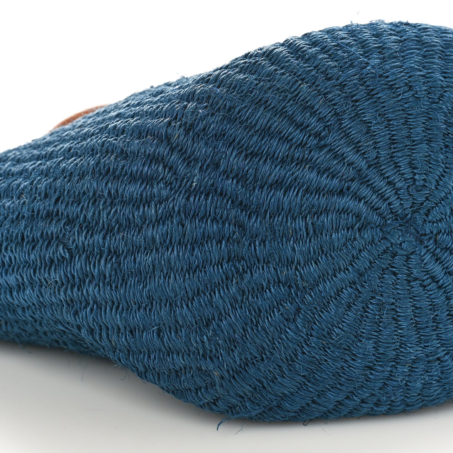 Raffia Calfskin Medium Panier Tote Blue