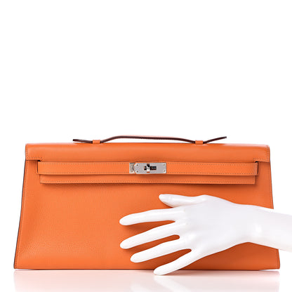 Hermes Swift Kelly Longue Clutch Pochette Orange 2 of 29