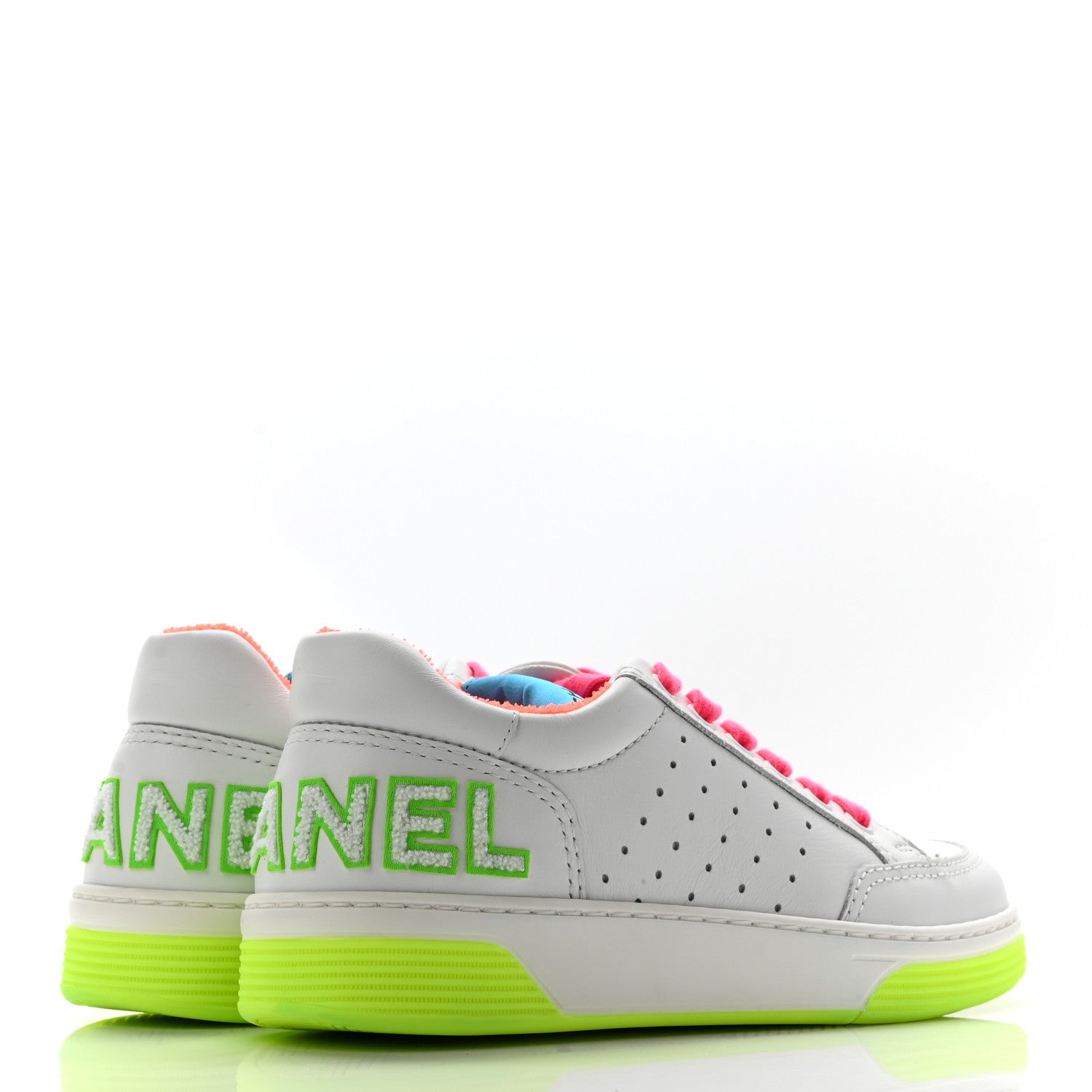 Chanel Calfskin Womens Logo Sneakers 36 White Multicolor 4 of 8