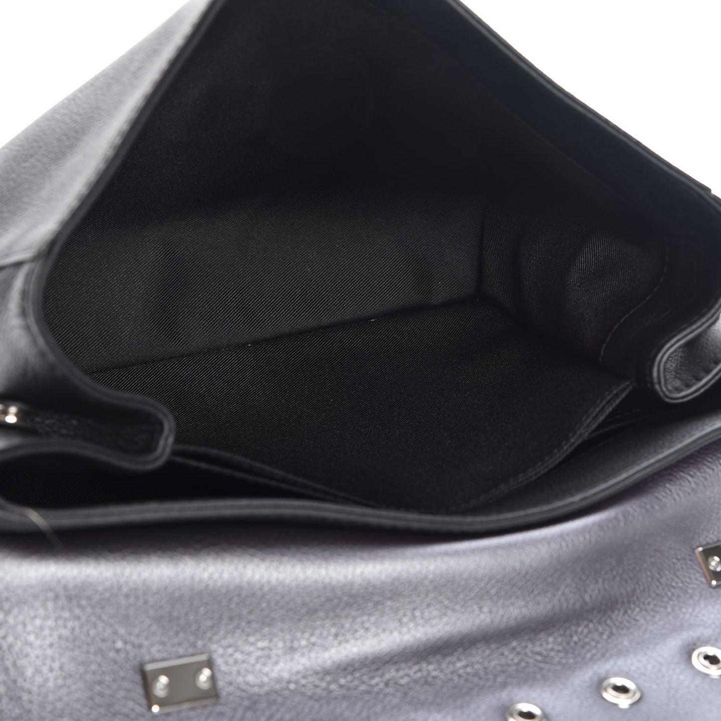 Soft Calfskin Eyelet Lockme II Top Handle Gris Silver