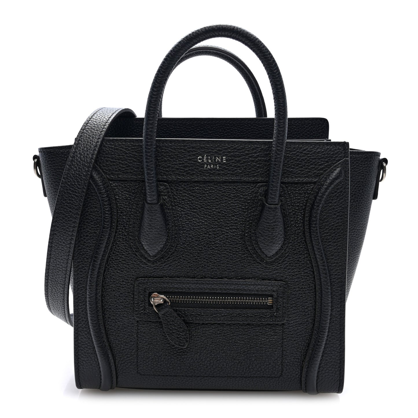 Drummed Calfskin Nano Luggage Black
