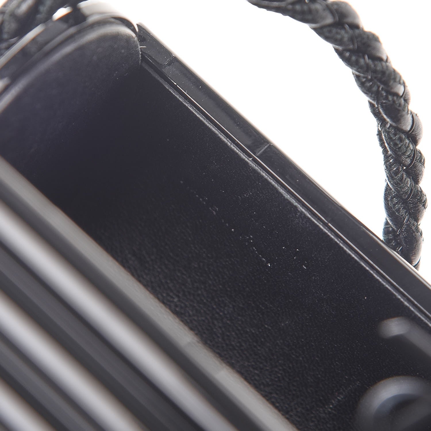 Saint Laurent Ribbed Plexiglass Lambskin Fringe Monogram Opium Box Bag Black 8 of 9