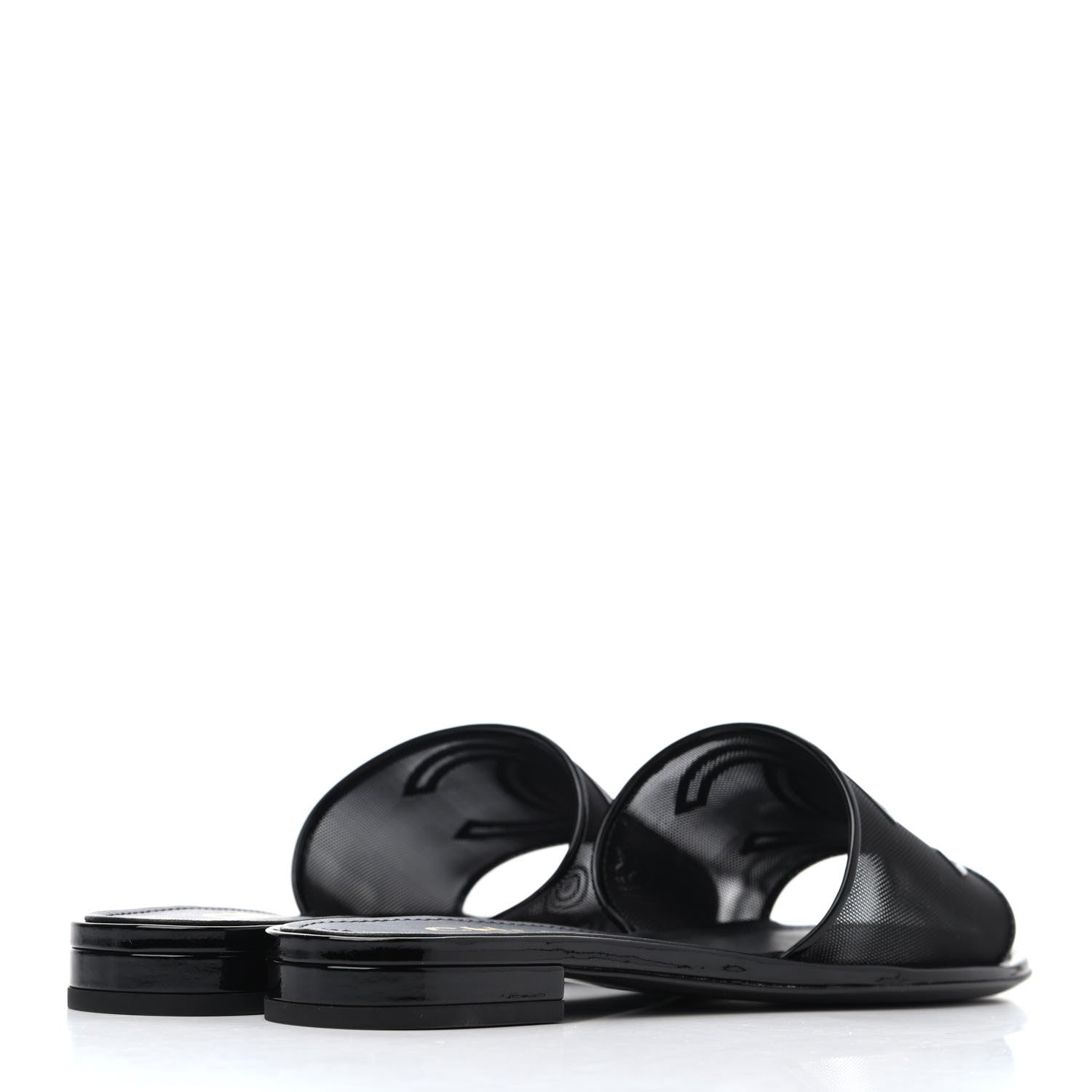 Chanel Mesh Patent Calfskin CC Mules 36 Black 3 of 4