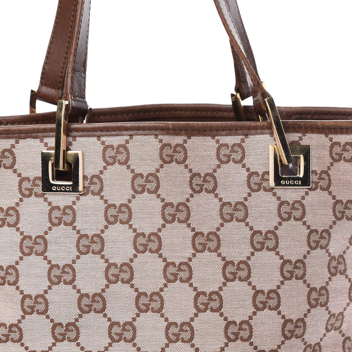 Gucci Monogram Small Bucket Tote Brown 13 of 14
