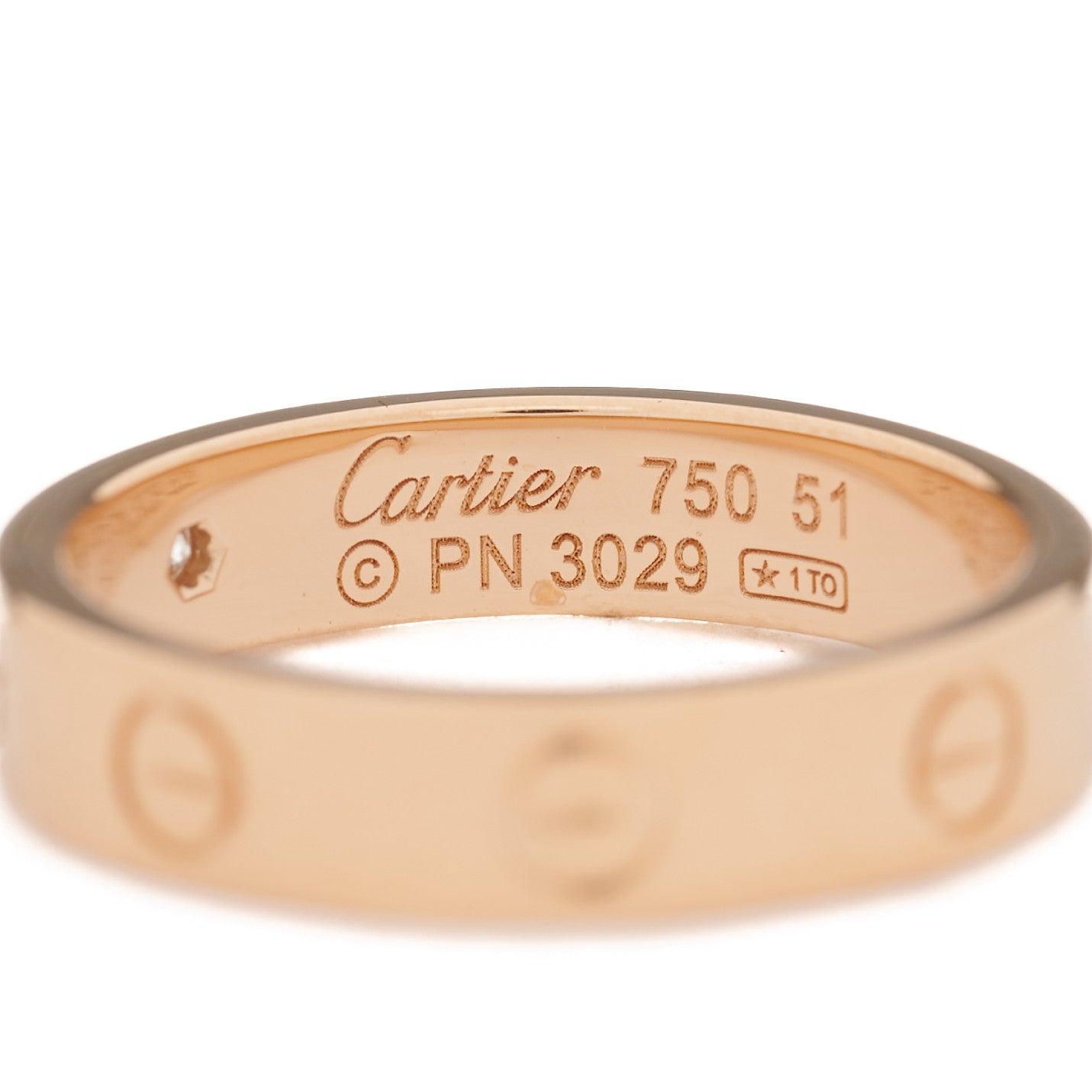 18K Pink Gold Diamond 4mm LOVE Wedding Band Ring 51 5.75
