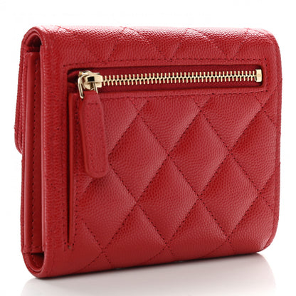 Chanel Caviar Quilted Compact Flap Wallet Red 3 of 8