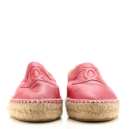Chanel Lambskin CC Espadrilles 39 Red 2 of 11