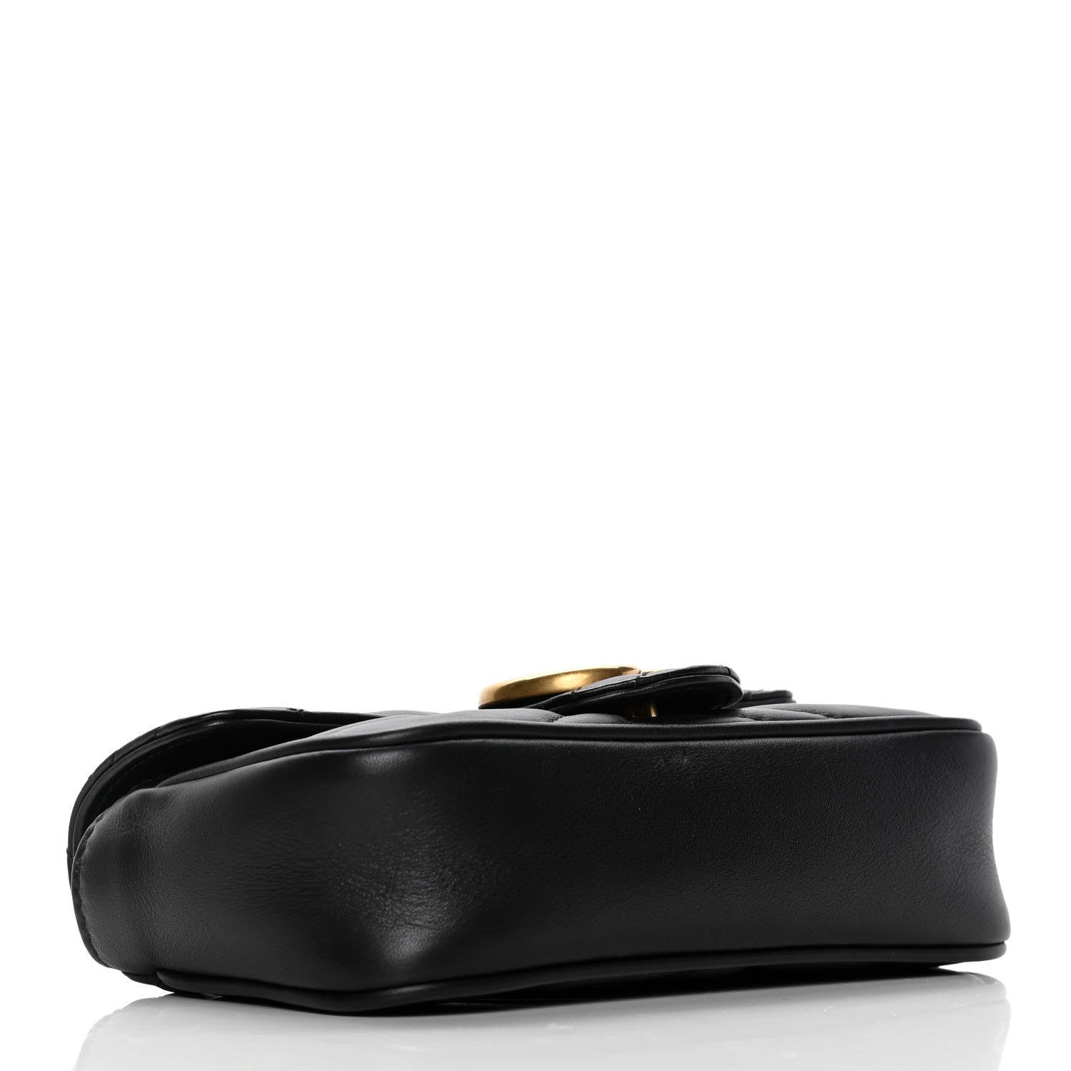 Gucci Calfskin Matelasse Super Mini GG Marmont Shoulder Bag Black 4 of 6