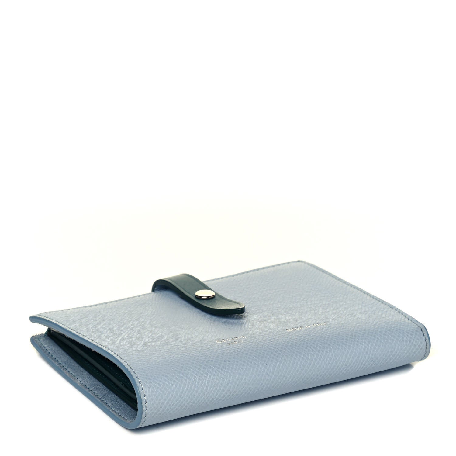 Celine Grained Calfskin Medium Multifunction Strap Wallet Pale Blue 4 of 8