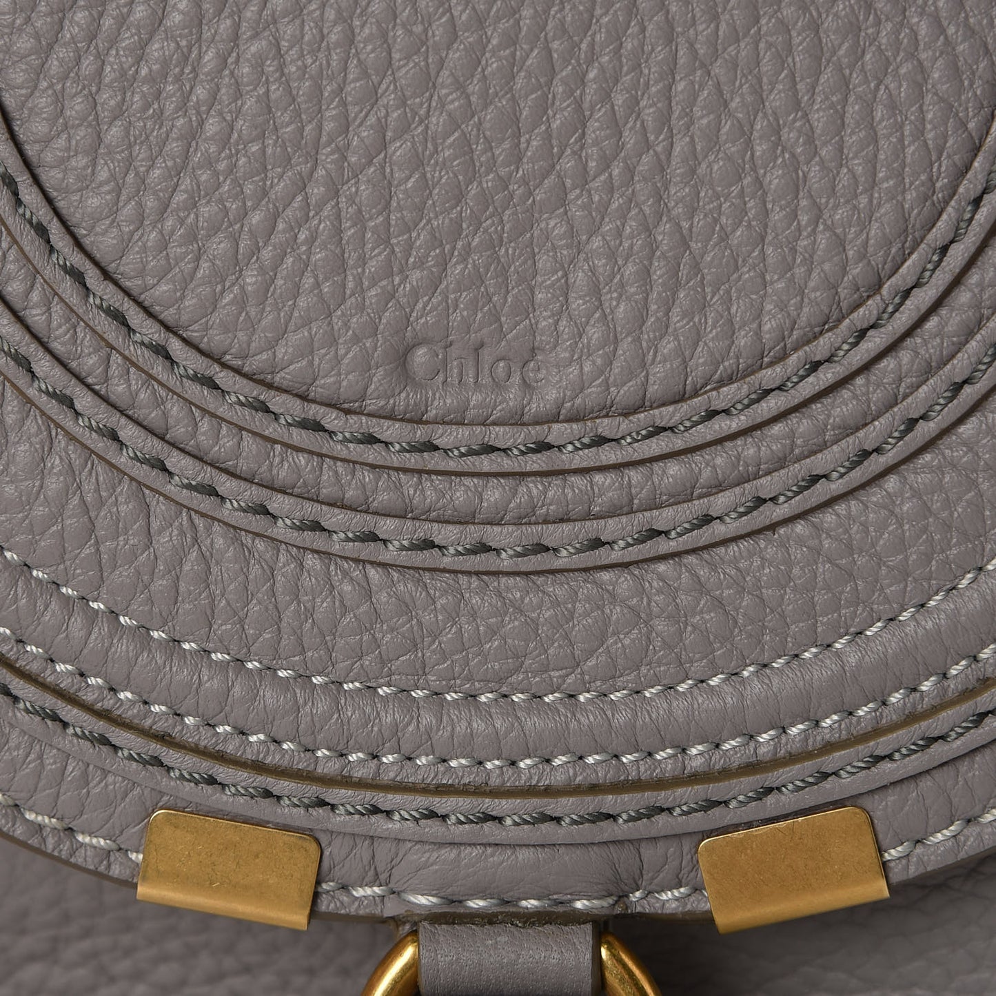 Calfskin Mini Marcie Round Crossbody Bag Cashmere Grey