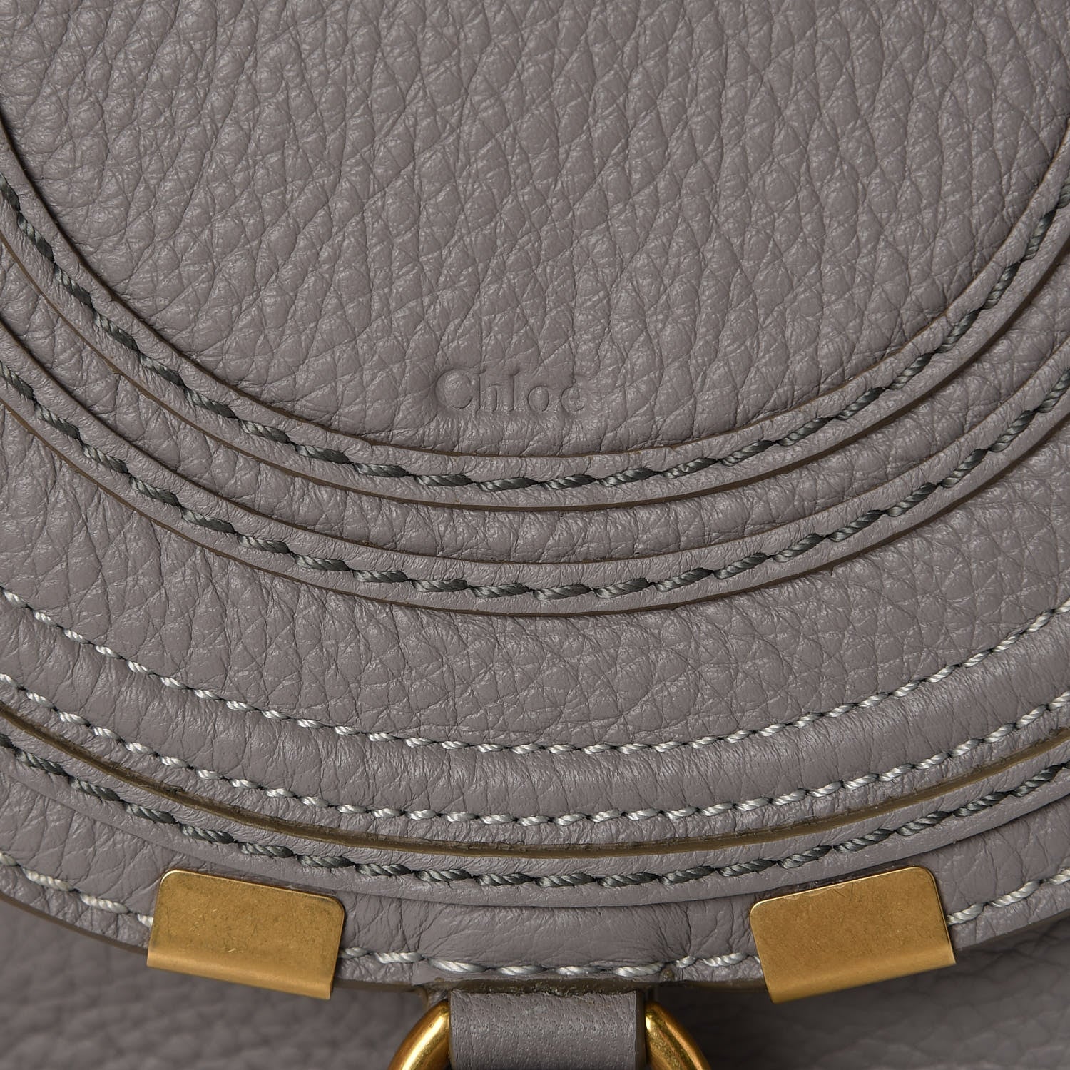Chloe Calfskin Mini Marcie Round Crossbody Bag Cashmere Grey 6 of 11