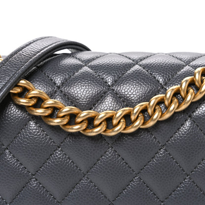 Chanel Caviar Quilted Small Boy Messenger Bag Dark Grey 8 of 10