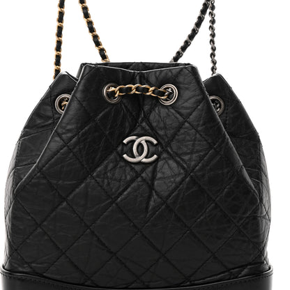 Chanel Aged Calfskin Quilted Small Gabrielle Backpack Black 8 of 11
