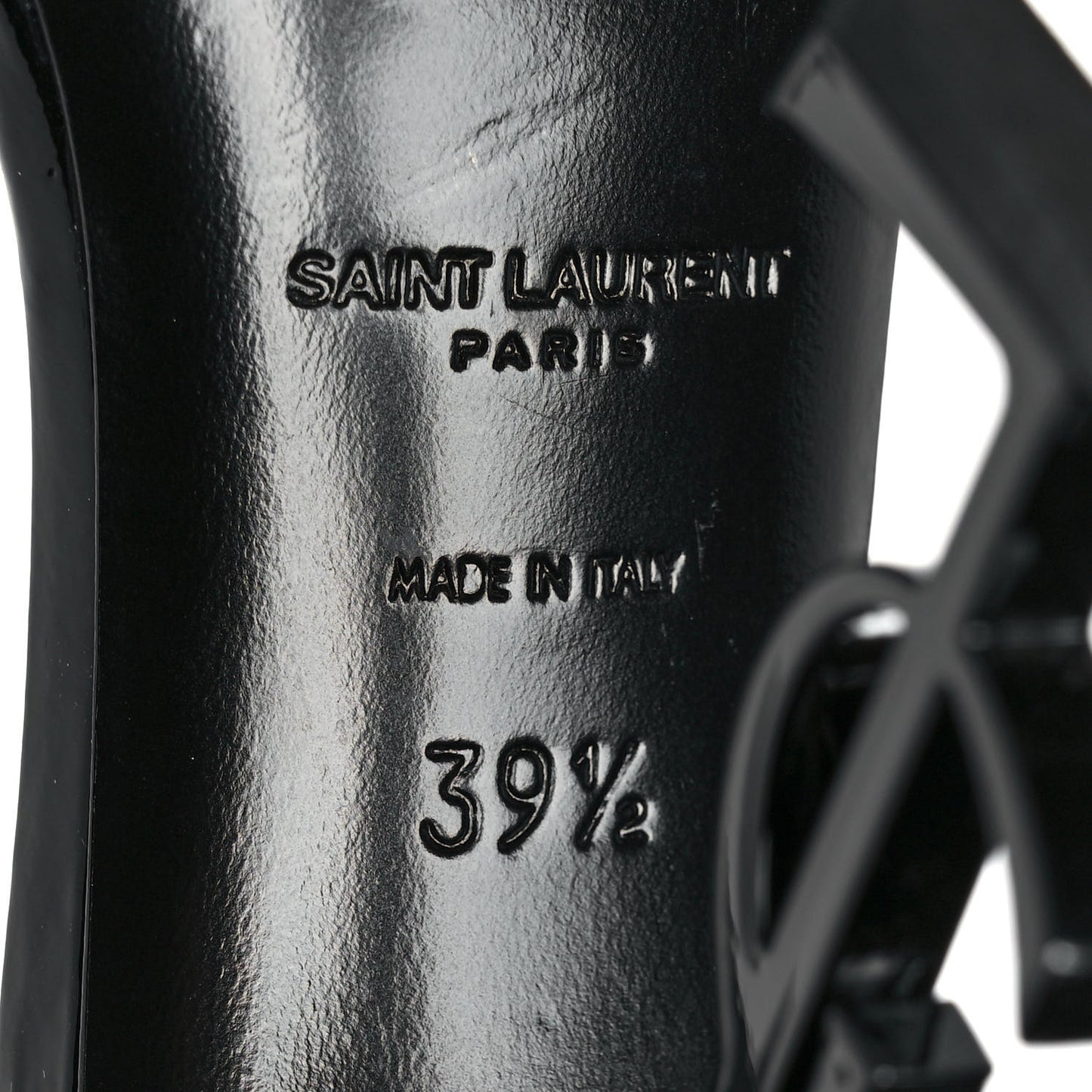 Patent Calfskin Opyum 110 Sandals 39.5 Black