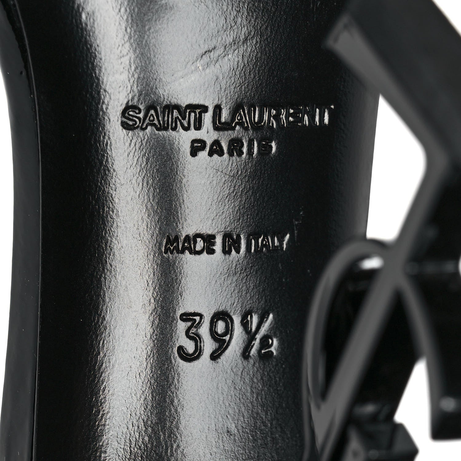 Saint Laurent Patent Calfskin Opyum 110 Sandals 39.5 Black 6 of 9