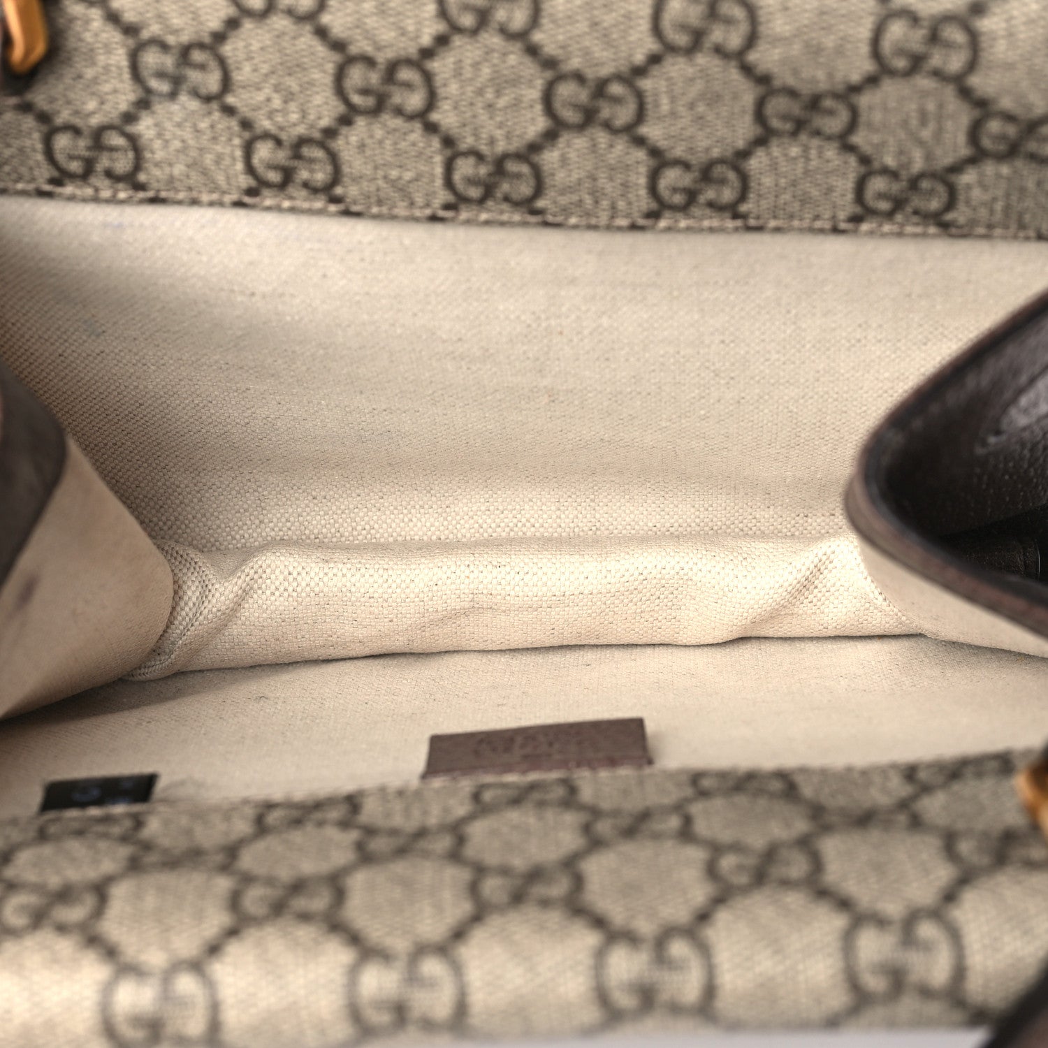 Gucci GG Supreme Monogram Web Small Neo Vintage Double Flap Messenger Bag Beige New Acero 5 of 9