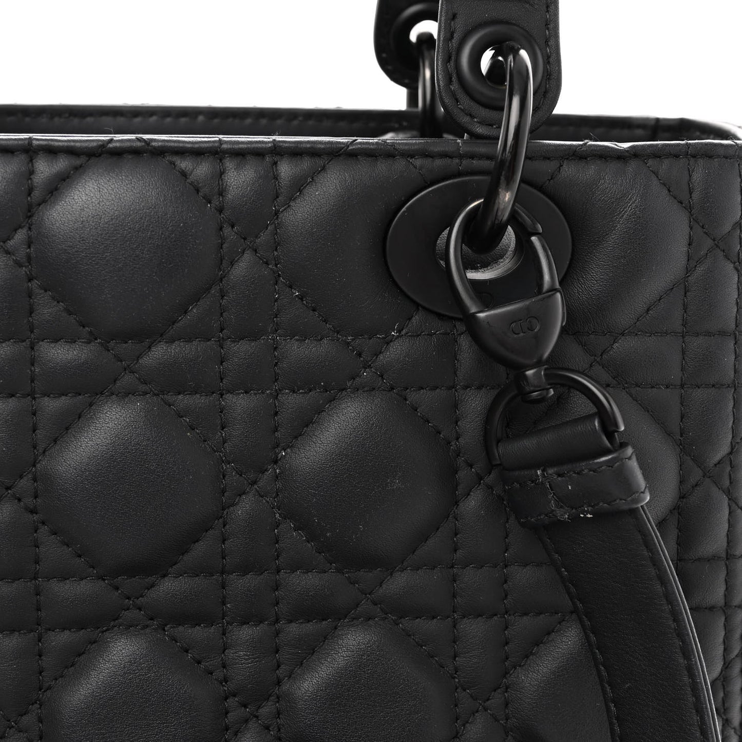 Ultra Matte Calfskin Cannage Medium Lady Dior Black