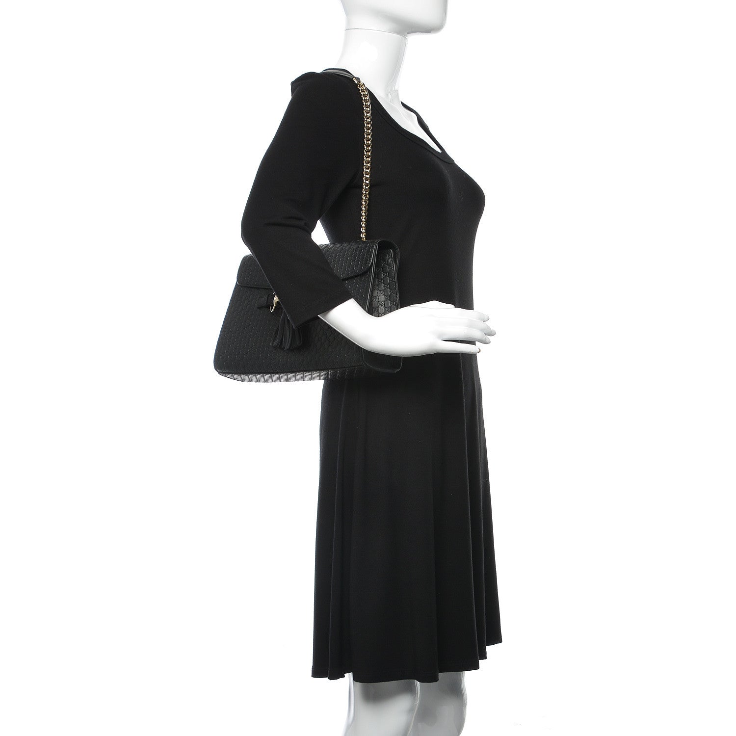 Gucci Microguccissima Medium Emily Chain Shoulder Bag Black 2 of 9