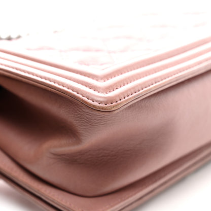 Chanel Calfskin Quilted Double Stitch Medium Boy Flap Pink 10 of 11