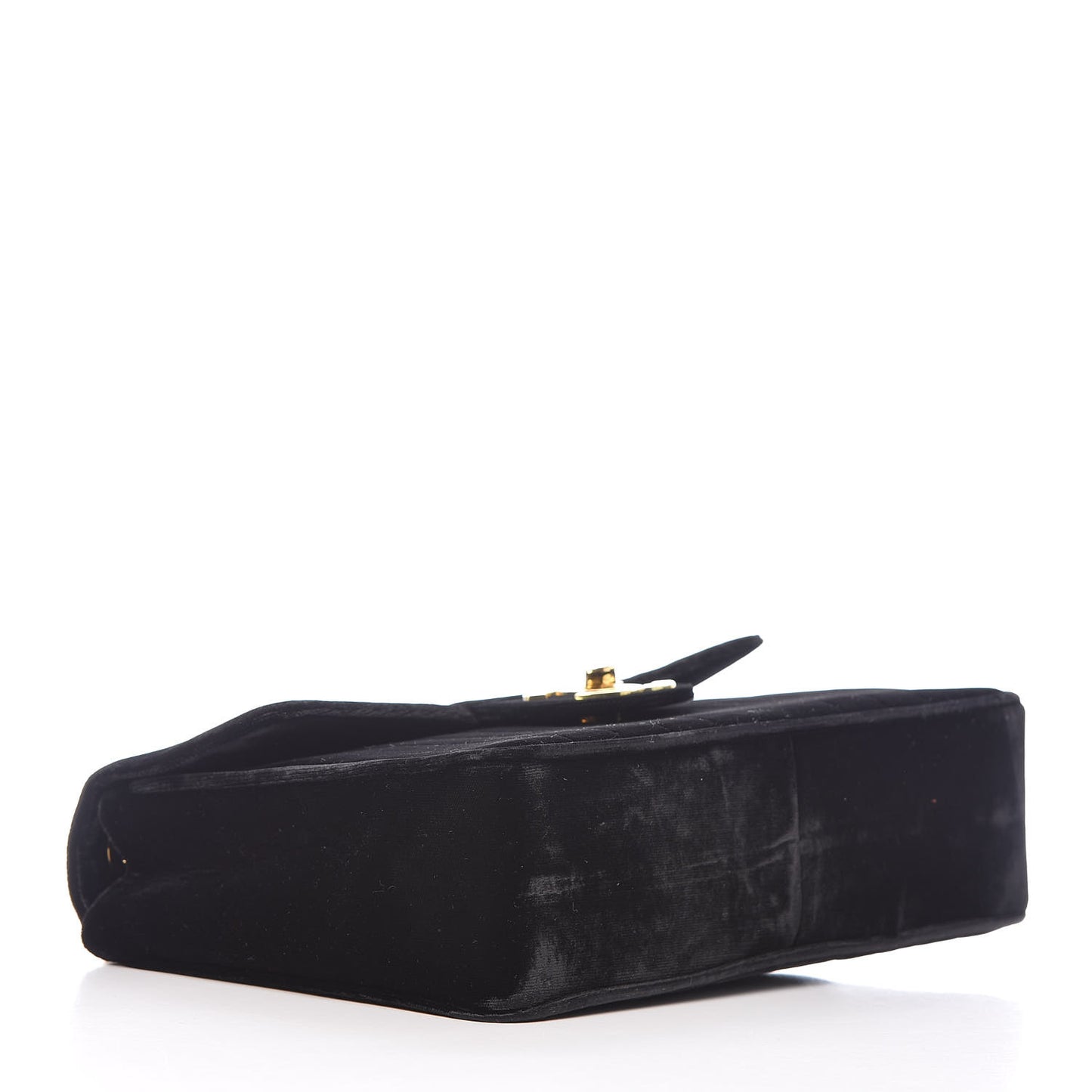Velvet Vertical Quilted Jumbo Single Flap Black