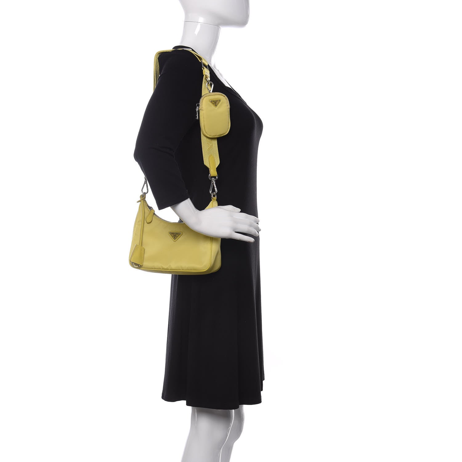 Prada Nylon Saffiano Re-Edition 2005 Shoulder Bag Ananas 2 of 11