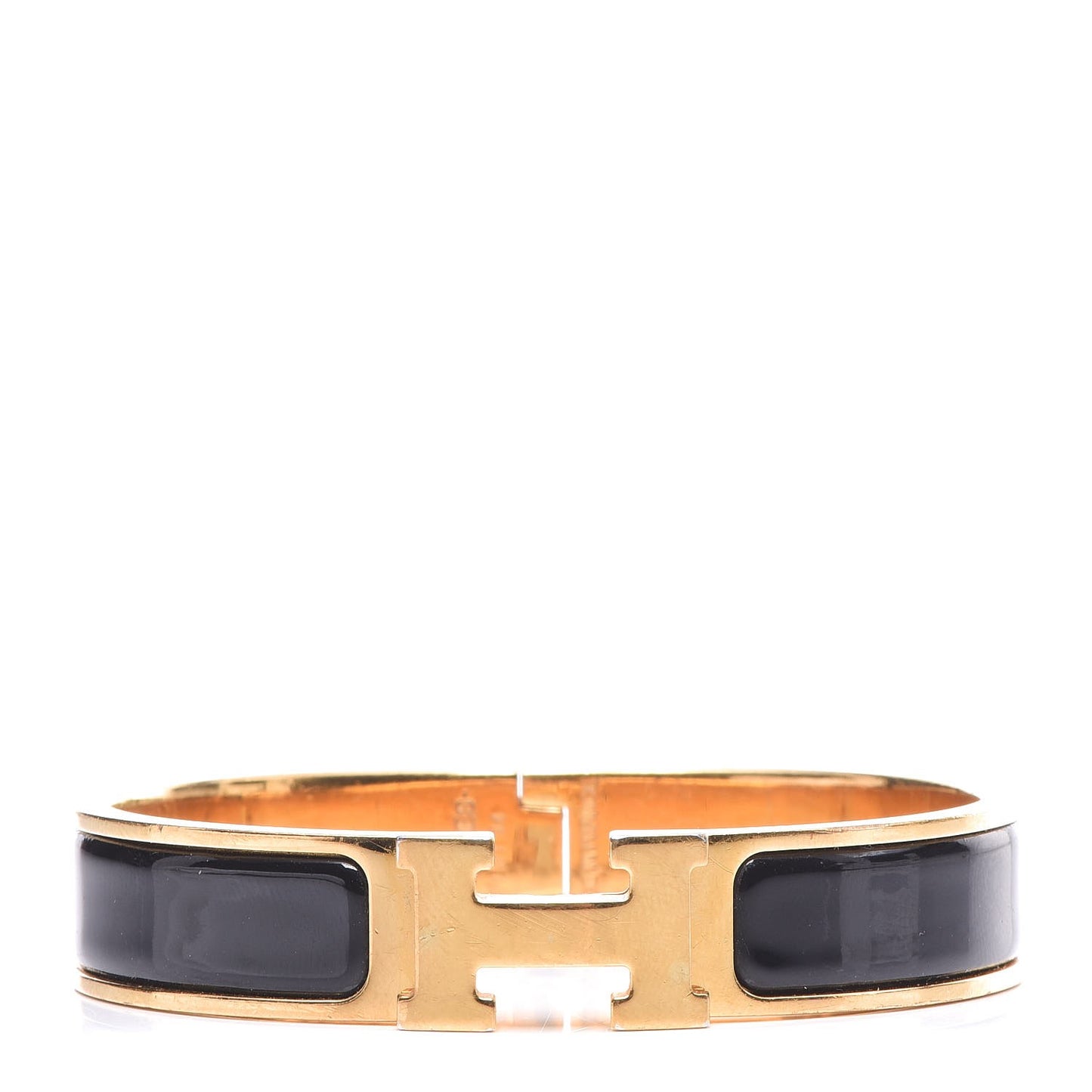 Enamel Narrow Clic Clac H Bracelet PM Black