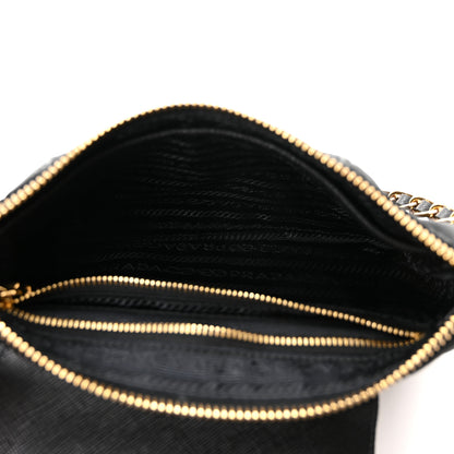 Prada Tessuto Nylon Saffiano Crossbody Bag Black 5 of 9
