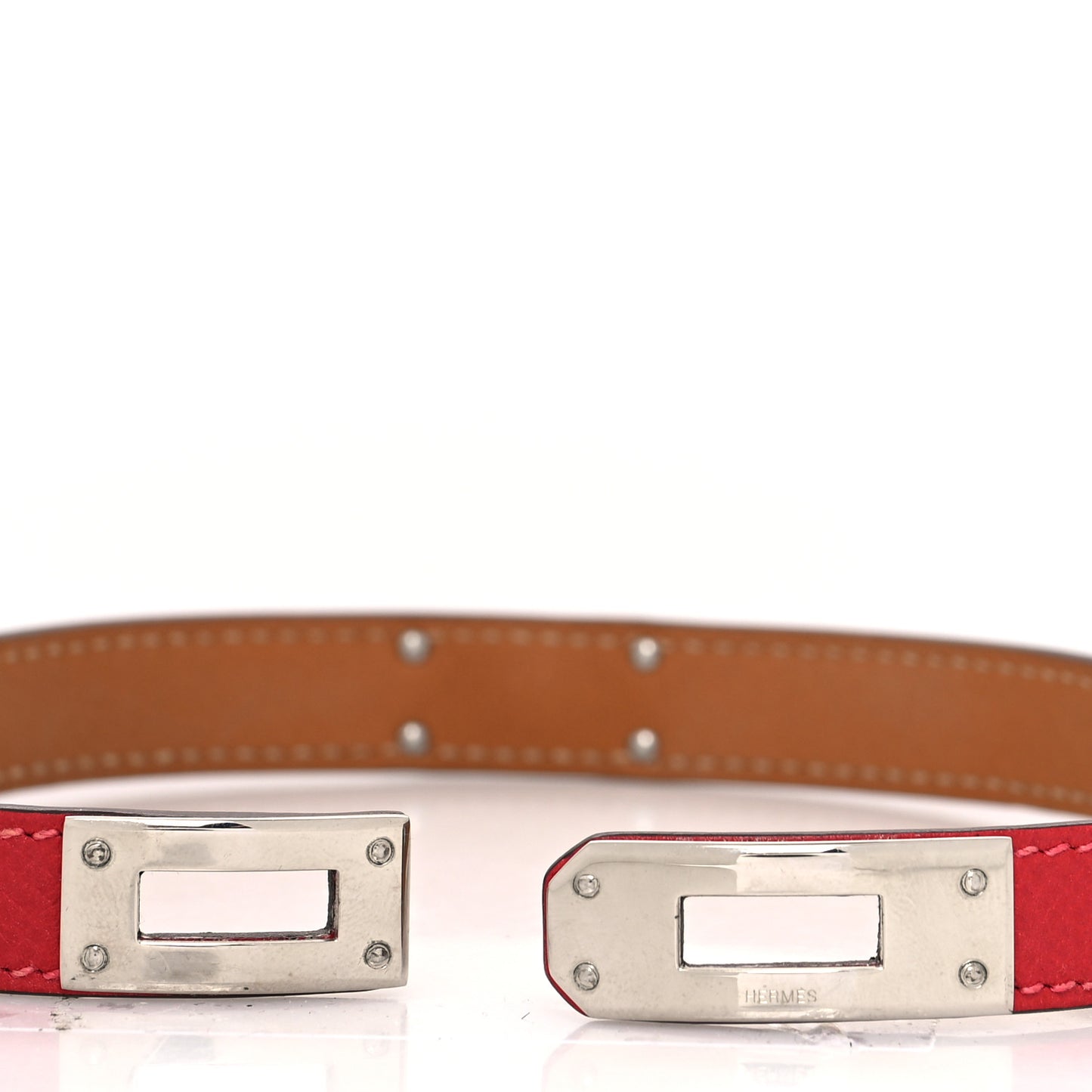 Epsom Kelly Double Tour Bracelet XS Rouge Casaque