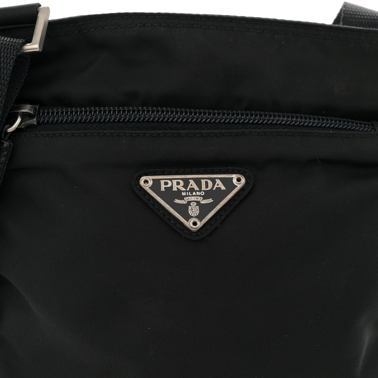 Prada Nylon Small Flat Messenger Bag Black 7 of 11