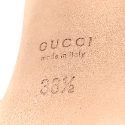 Gucci Metallic Calfskin Open Toe Ankle Strap Pumps 38.5 Oro Rutenio 8 of 11