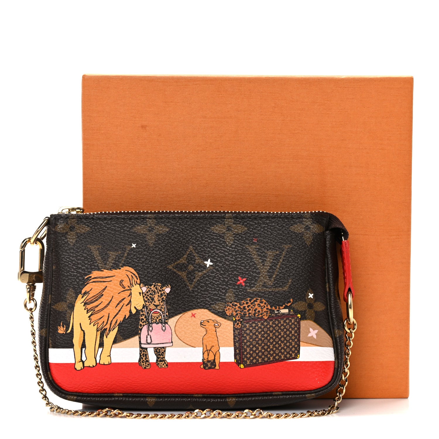 Louis Vuitton Monogram 2018 Christmas Animation Mini Cats Pochette Accessories 9 of 9