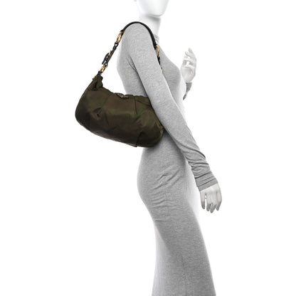 Prada Tessuto Nylon Vitello Daino Hobo Bruciato 2 of 15