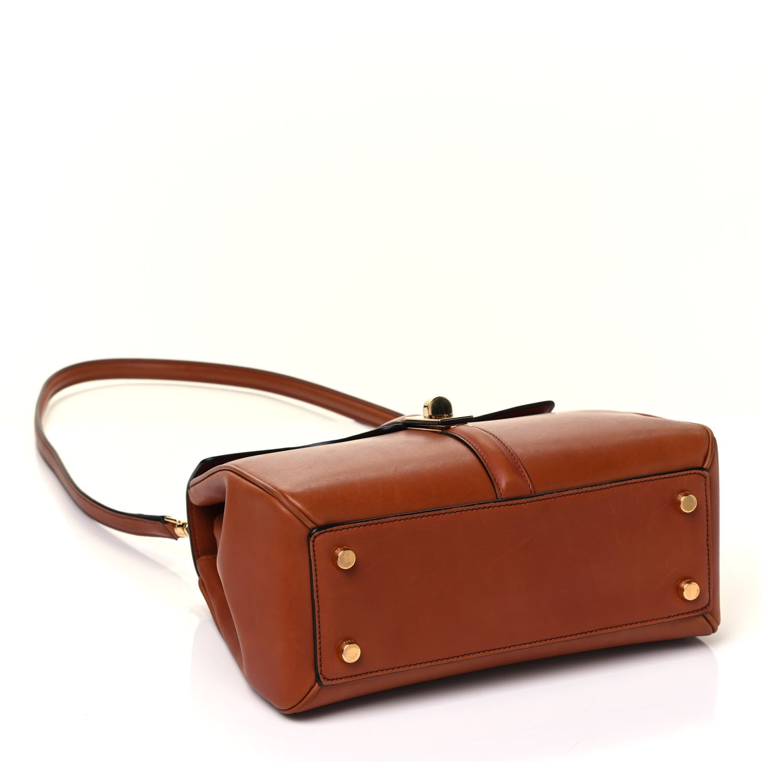 Celine Satinated Calfskin Small 16 Top Handle Bag Tan 3 of 4