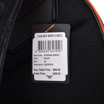 MCM Visetos Reflective Nylon Medium Resnick Backpack Black 9 of 9