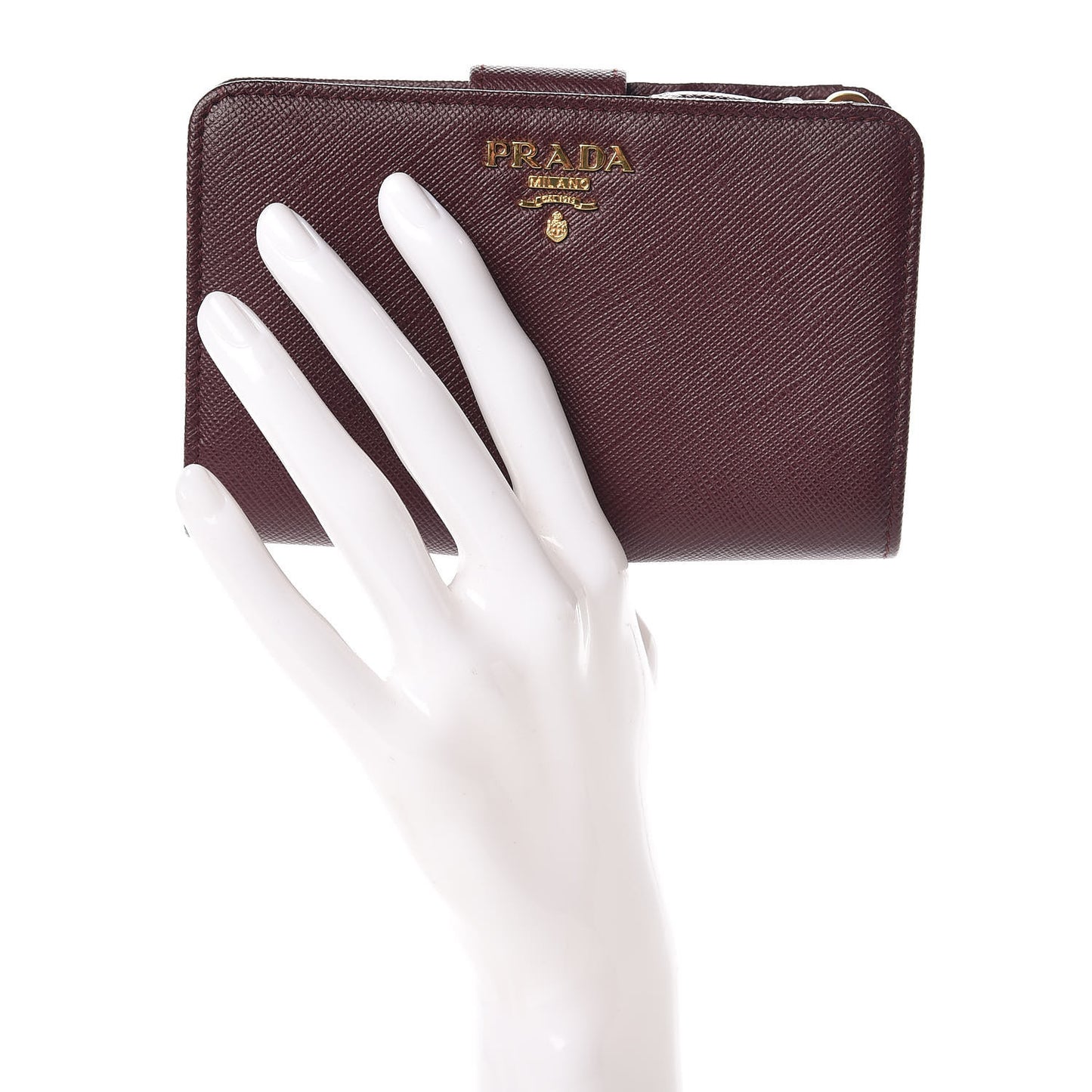 Saffiano Metal Multicolor Compact Wallet Granato