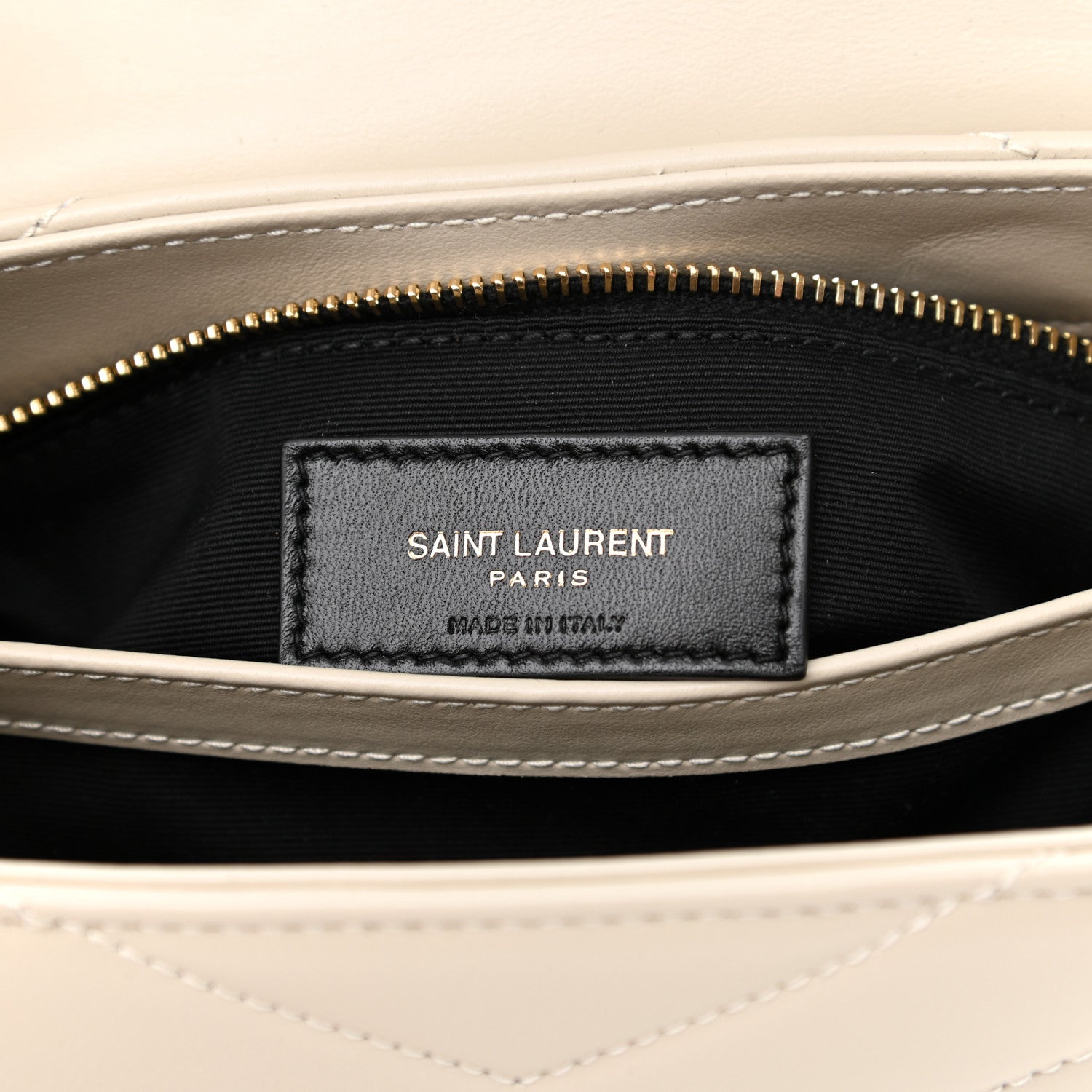 Saint Laurent Calfskin Y Quilted Monogram Toy Loulou Crossbody Bag Crema Soft 7 of 12