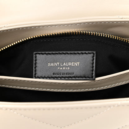 Saint Laurent Calfskin Y Quilted Monogram Toy Loulou Crossbody Bag Crema Soft 7 of 12