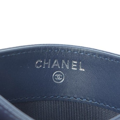 Chanel Caviar Chevron Quilted Card Holder Navy 6 of 9