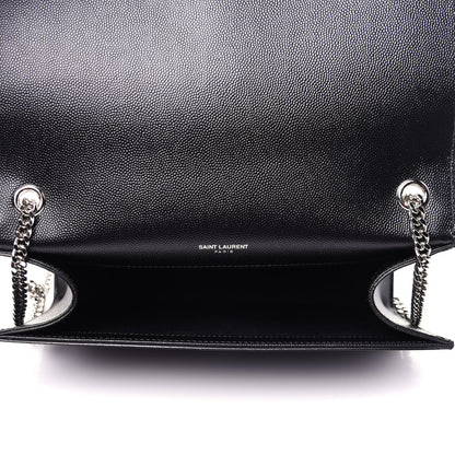 Saint Laurent Grain De Poudre Medium Classic Monogram Kate Satchel Black 5 of 12
