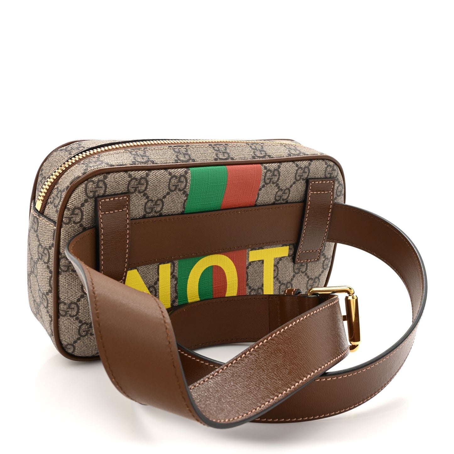 GG Supreme Monogram Azalea Calfskin Fake/Not Small Retro Interlocking G Belt Bag 120 48 Beige Ebony Brown Sugar