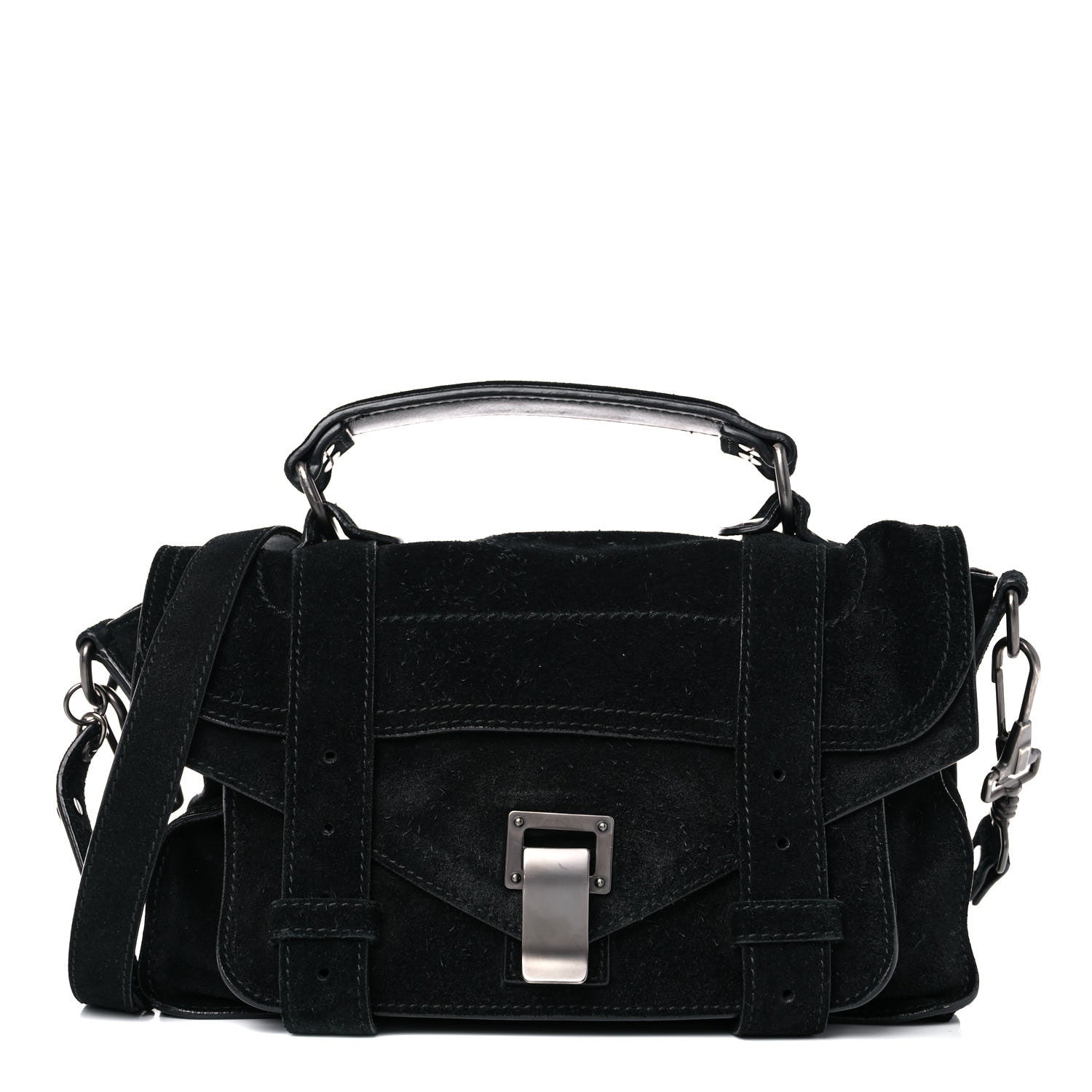 Proenza Schouler Suede Tiny PS1 Satchel Black 1 of 17