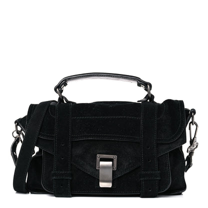 Proenza Schouler Suede Tiny PS1 Satchel Black 1 of 17
