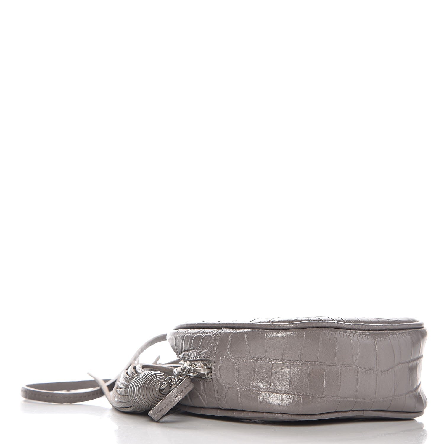 Saint Laurent Croc Calfskin Embossed Monogram Blogger Bag Fog 4 of 7
