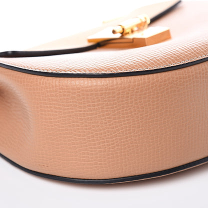 Chloe Grained Calfskin Lambskin Bi-Color Drew Shoulder Bag Wet Sand Sunflower 9 of 10